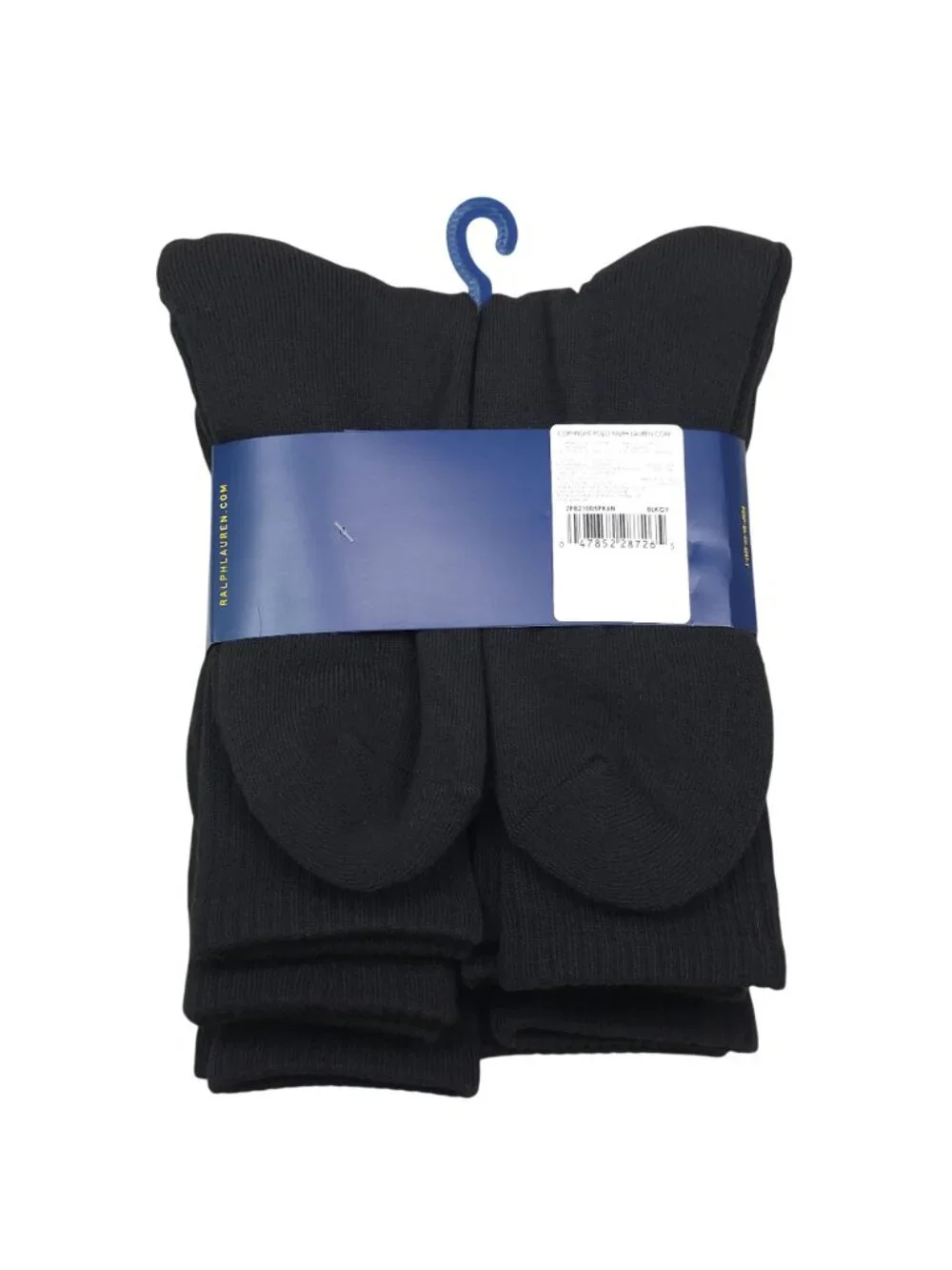 Polo Ralph Lauren Classic Sport Crew Socks 6 Pairs Black Half Cushioned Sz 10-13